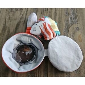 Bark Box S-M Garbage! Gourmet Skillet Plush Dog Toy Multi-Part Crinkle Squeaker